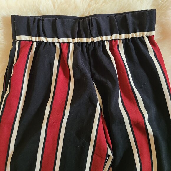 Zara trf Collection Cropped Wide Leg Striped Pants with Button Waist Det… - Picture 3 of 6
